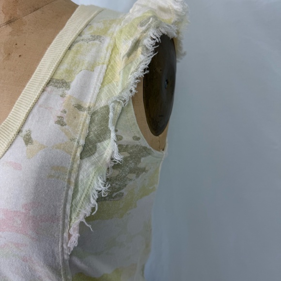 Pilco Anthropologie Light Yellow Floral Tank Puff Sleeve Detail Size XS - Picture 3 of 12